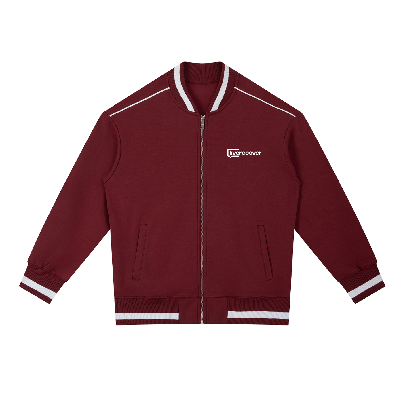 Contrast Piping Zip Bomber Jacket