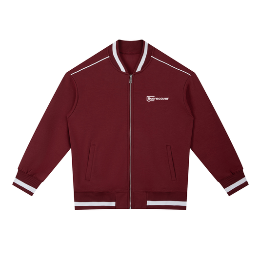 Contrast Piping Zip Bomber Jacket