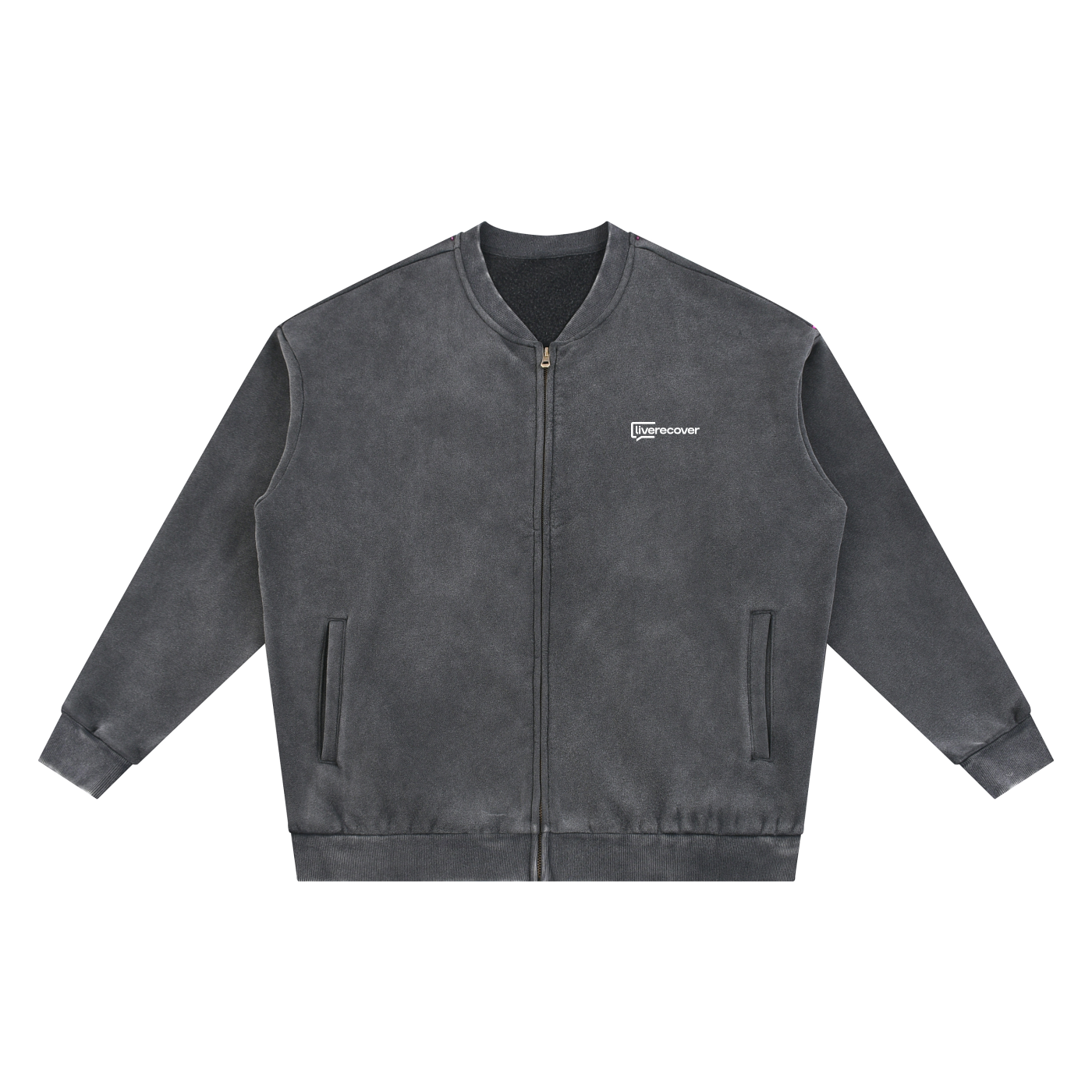 Vintage Washed Fleece Baseball Jacket